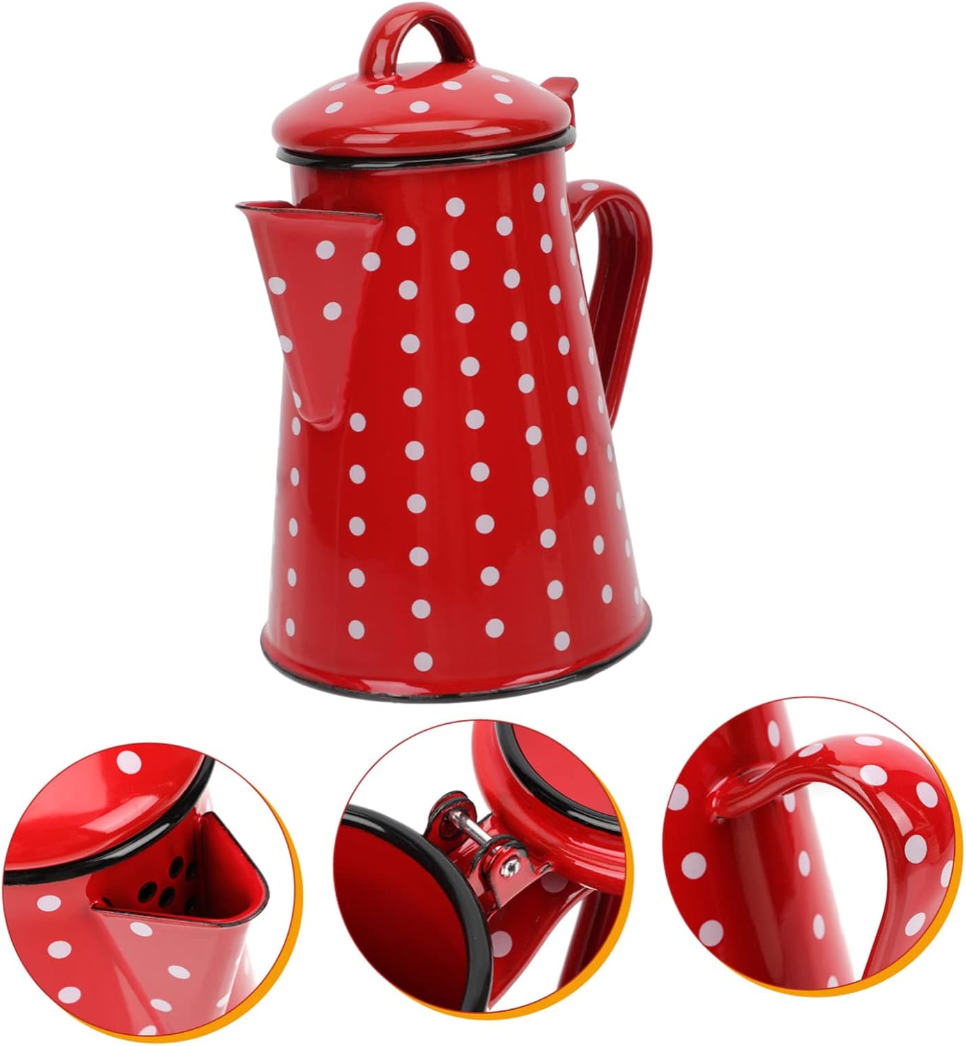 Cabilock Cafetera Expresso con mango de esmalte para cafetera expreso, hervidor de cerámica, jarras para beber, café camping