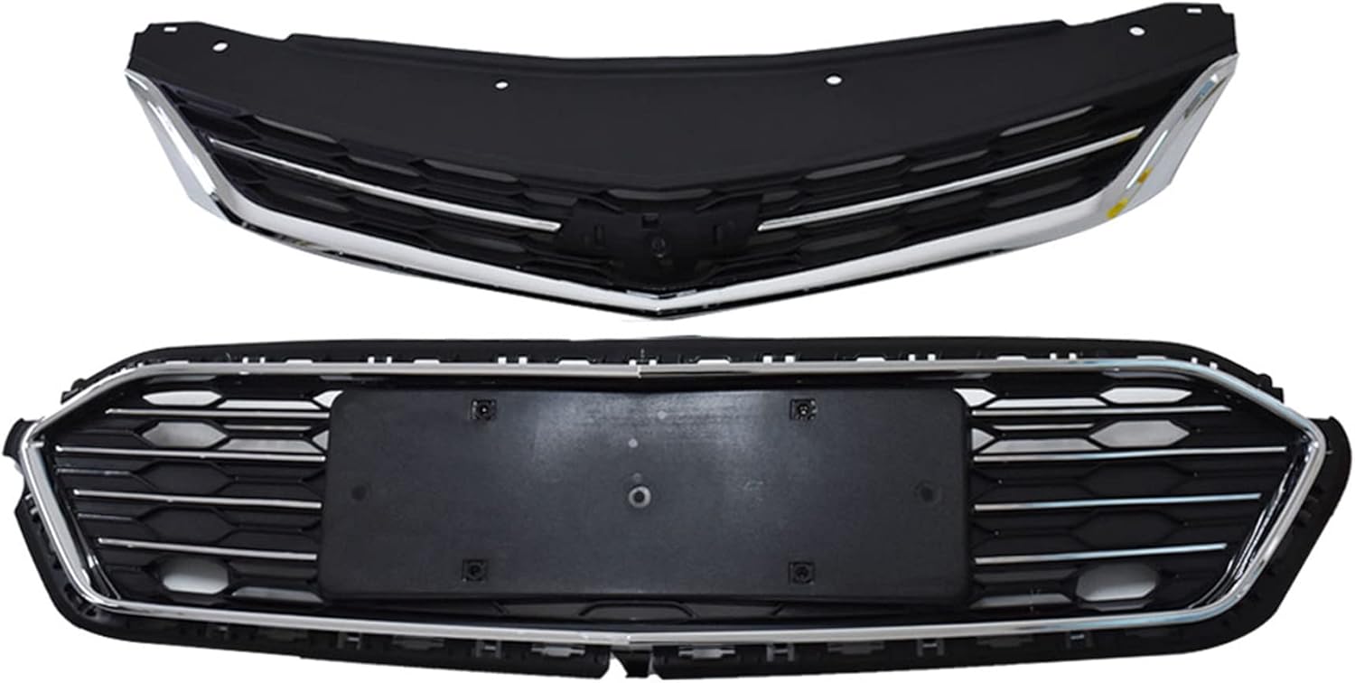 waltyotur 2 unids delantero parachoques superior parrilla media inferior rejilla reemplazo para Chevrolet Cruze 2016 2017 2018