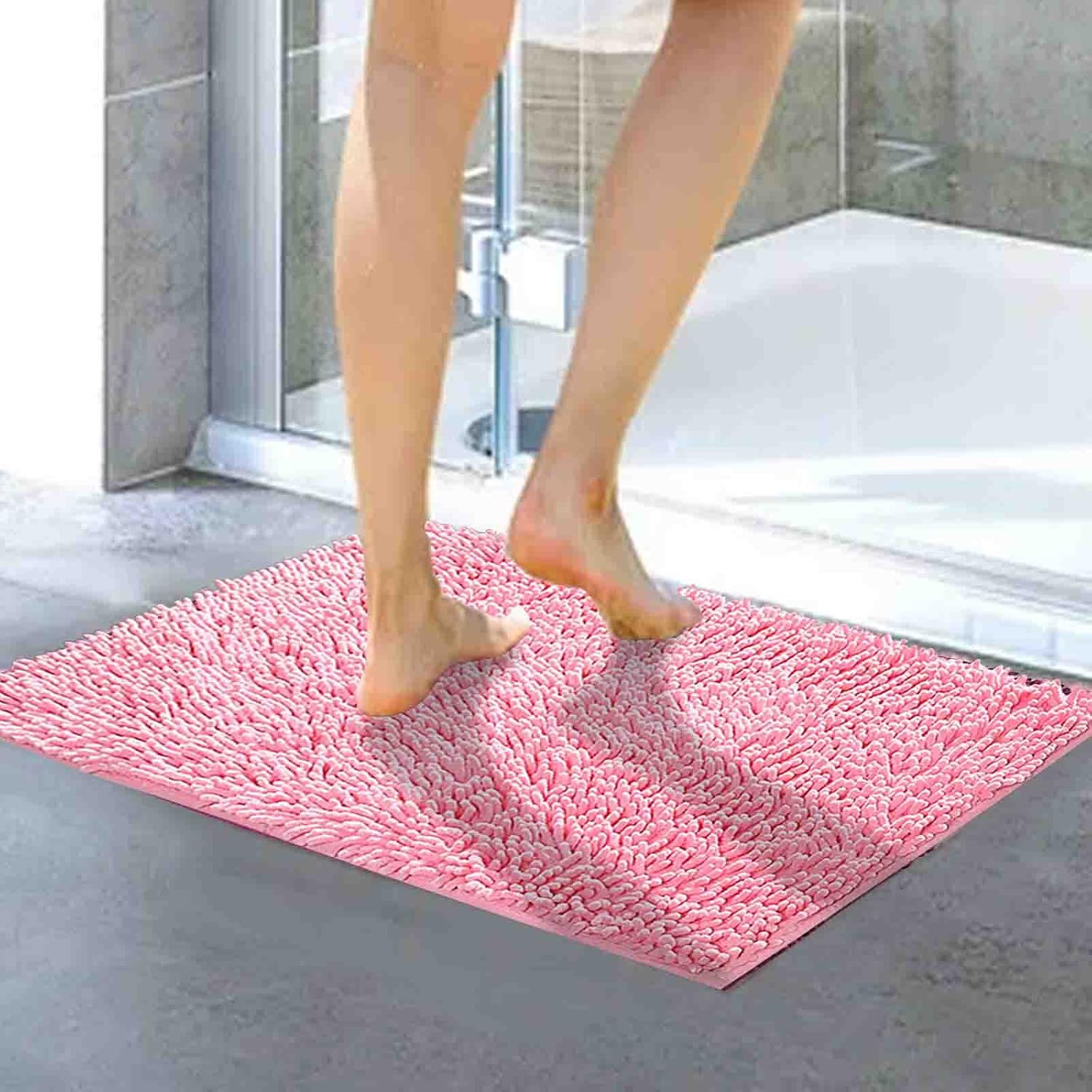 Scceatti Tapete de cocina antideslizante, bohemio, tapete de baño rosa, tapete de baño rosa, tapete de baño antideslizante, suave y cómodo,