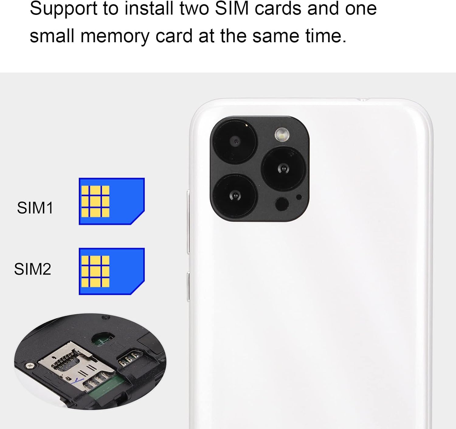 Zyyini Teléfono celular desbloqueado IP13 Pro Max, pantalla HD de 6.1 pulgadas, 32 GB, tarjeta SIM dual, teléfono inteligente de fábrica con