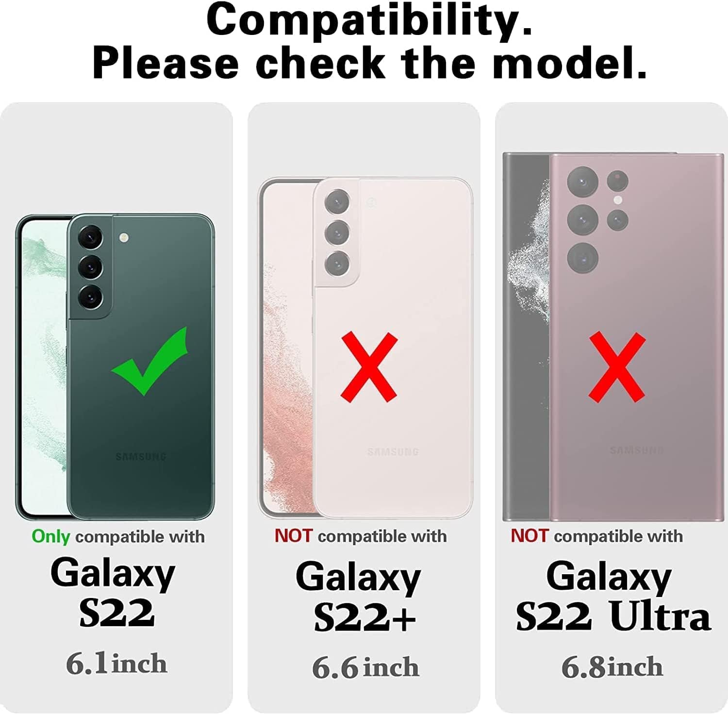 NGB Supremacy Funda para Samsung Galaxy S22 (6.1 pulgadas) con protector de pantalla (cobertura máxima, TPU flexible), soporte de anillocorrea de
