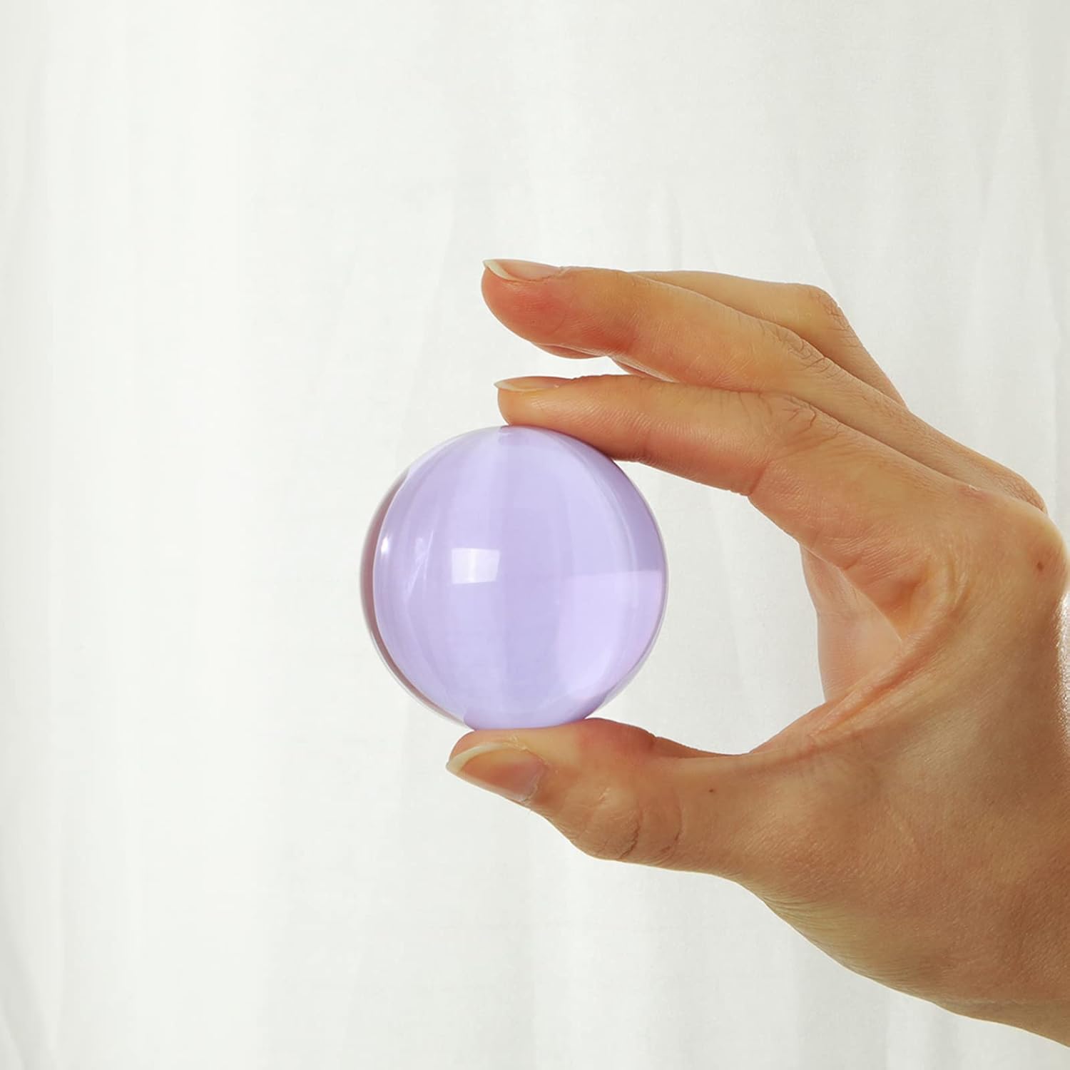 LONGWIN Bola de cristal sólido K9 de 1.969 in (2 pulgadas) con atrapasoles de soporte libre (morado)