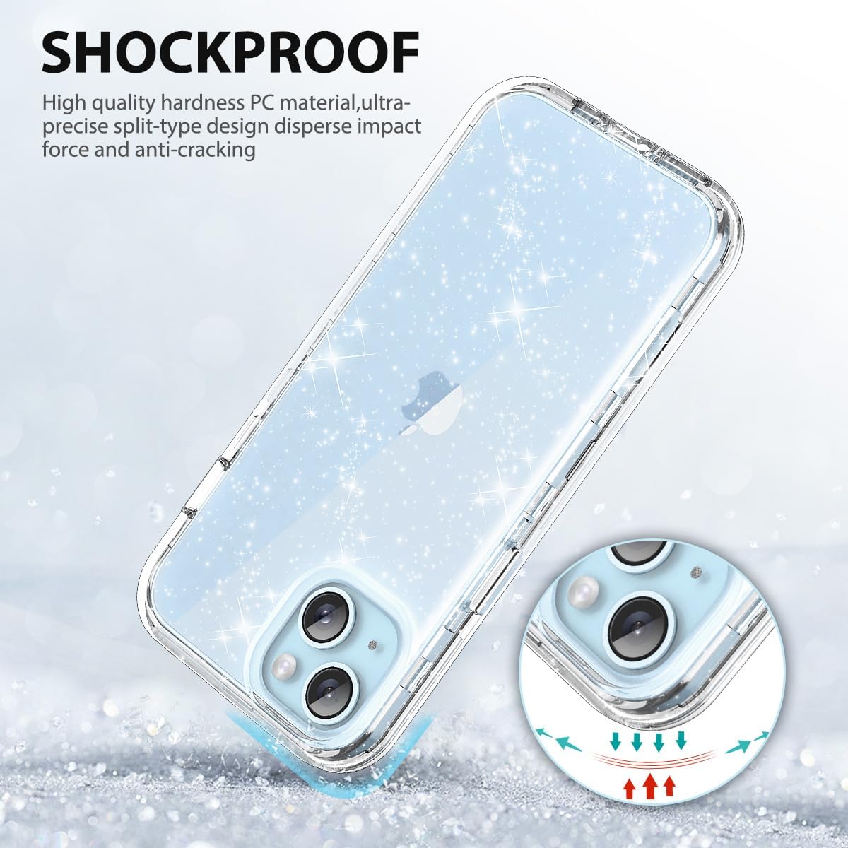 Btscase Funda para iPhone 15 Plus de 6.7 pulgadas (2023), patrón de mármol 3 en 1 resistente cuerpo completo a prueba de golpes PC duro + silicona