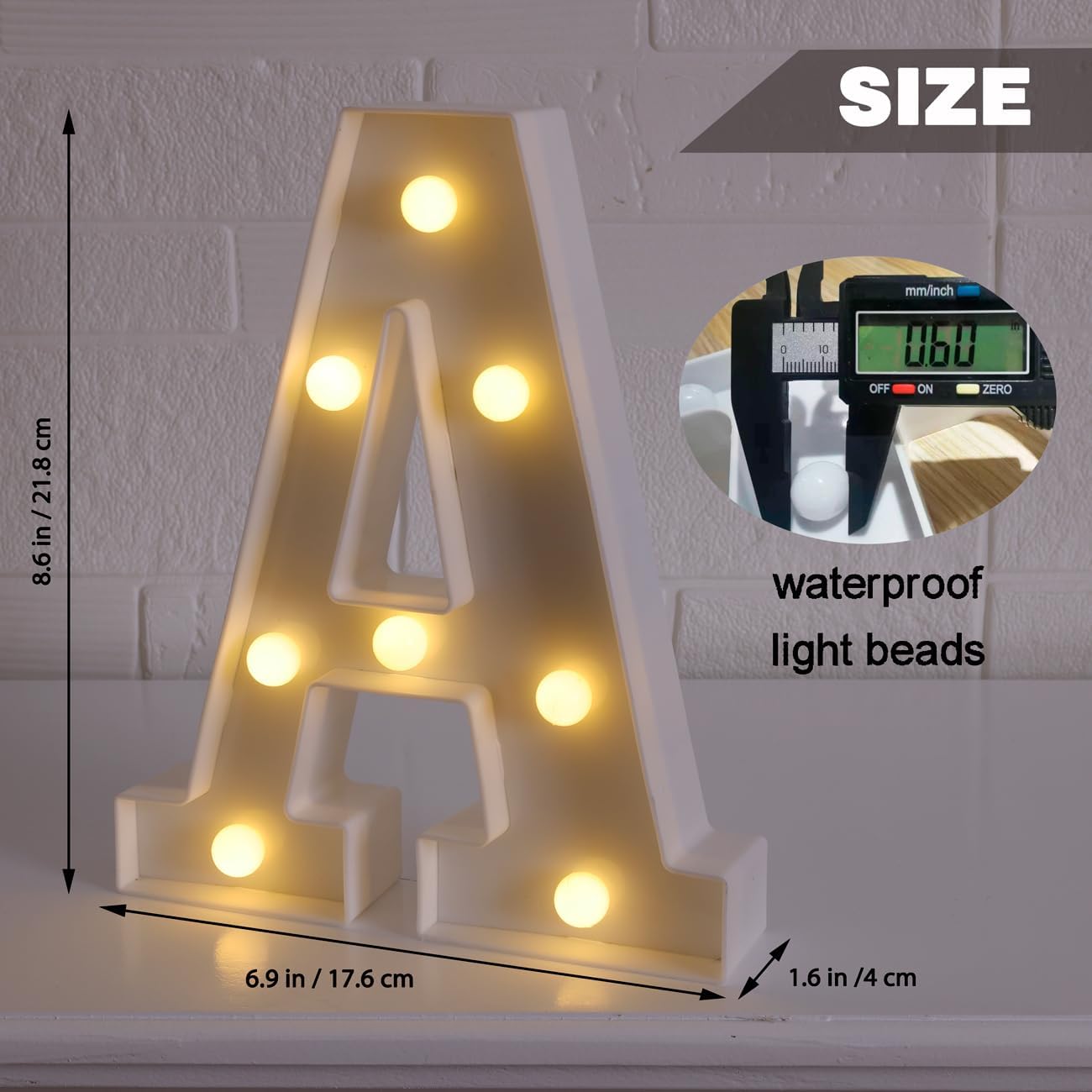 Letras iluminadas, letras LED, 26 alfabetos, letras iluminadas decorativas, a pilas, para fiestas, bares, luz nocturna, decoración del hogar (letra