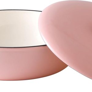 Sartén de hierro fundido esmaltado de 3.8 cuartos de galón con tapa, cacerola de hierro fundido cubierta, horno holandés poco profundo con tapa, Sartén de hierro fundido esmaltado de 3.8 cuartos de galón con tapa, cacerola de hierro fundido cubierta, horno holandés poco profundo con tapa,