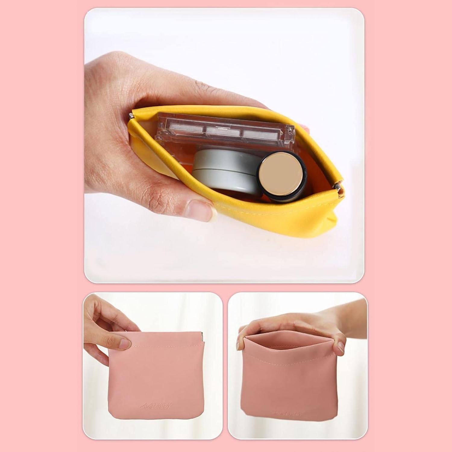 ZITIANY Bolsa de maquillaje, bolsa de viaje para cosméticos, organizador de maquillaje, pequeña bolsa de cosméticos, estuche portátil para cepillos