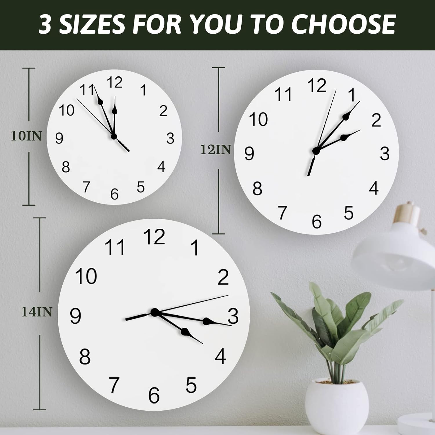 Reloj de pared con árbol del bosque, funciona con pilas, reloj de pared silencioso de PVC sin tictac de 10 pulgadas, paisaje forestal brumoso,