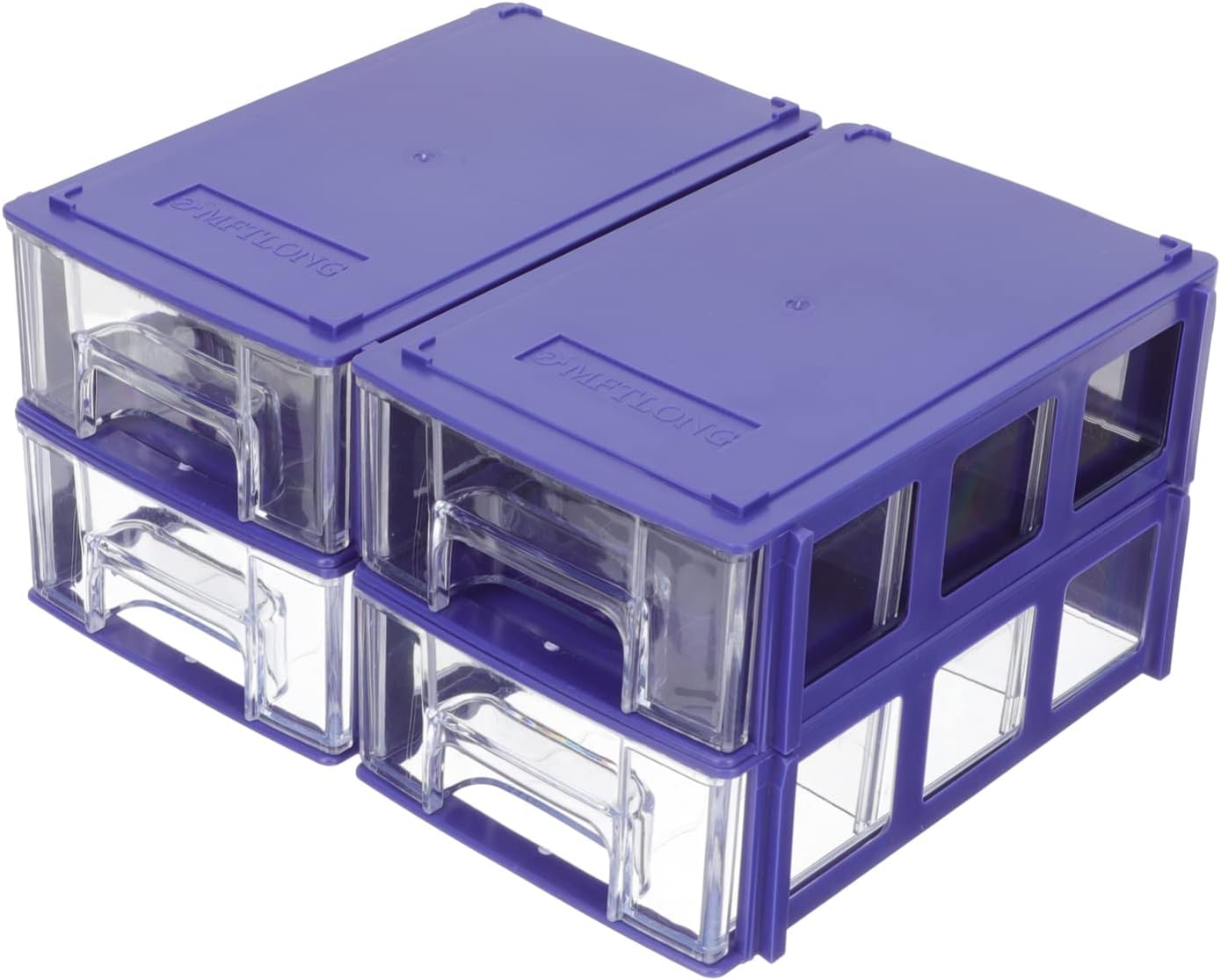 Zerodeko Caja de almacenamiento de cajones de 4 piezas, organizador electrónico, organizador de uñas, mini contenedor de herramientas, organizador