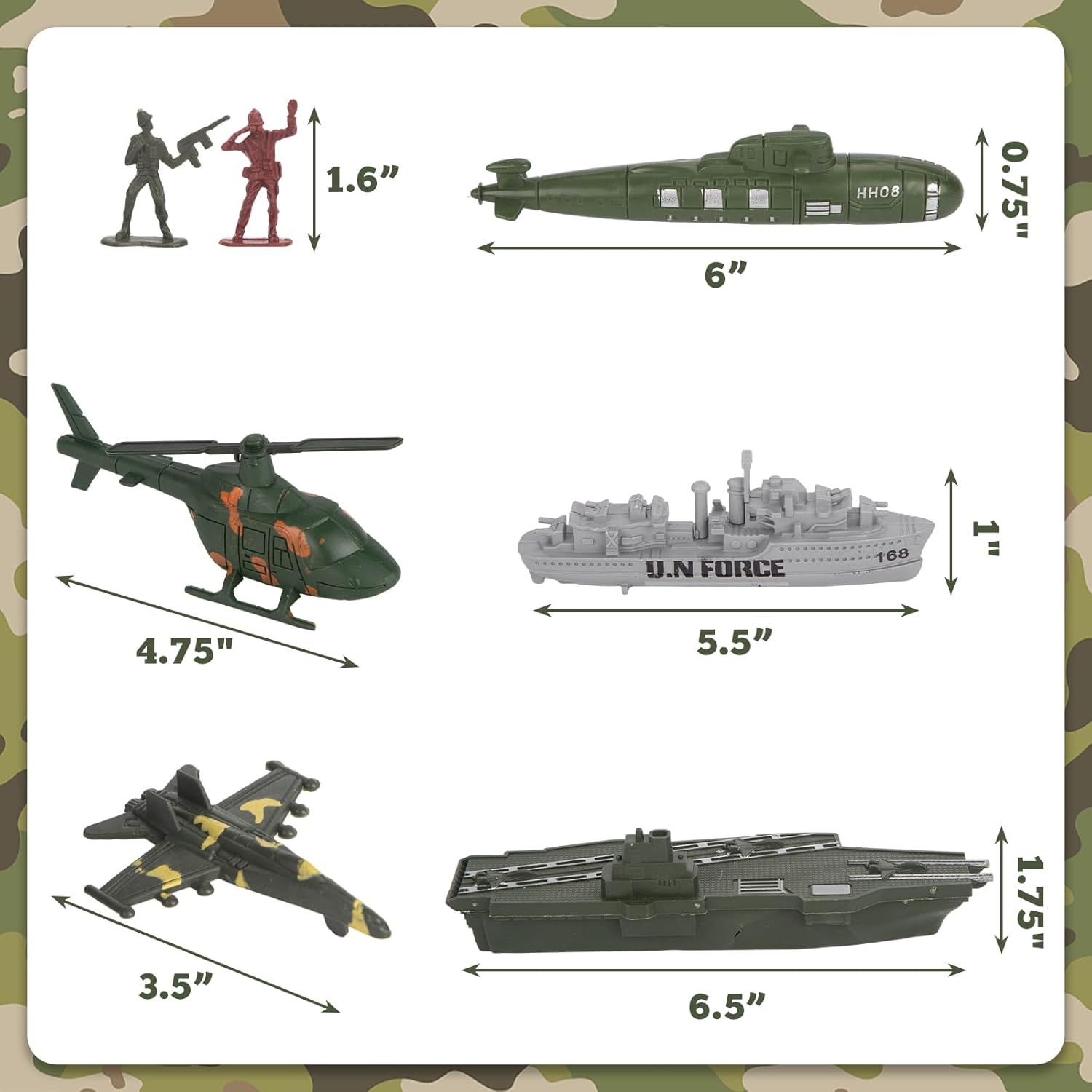 3 otters Juego de 360 piezas militares para hombres del ejército, soldados de juguete, figuras militares de plástico, portaaviones, buques de