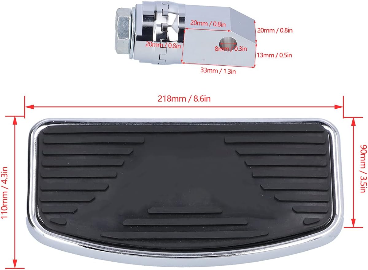 Juego de 2 piezas de suelo ajustable para motocicleta, reposapiés ancho, reposapiés de pasajero, apto para VTX1300 VTX1800
