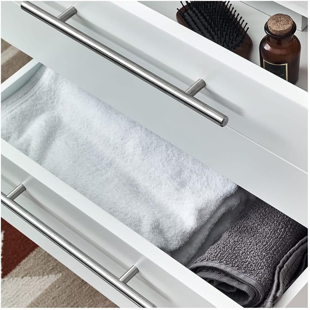 Fresca Lucera – Armario de baño moderno para colgar en la pared blanca de 48 pulgadas con parte superior y fregadero