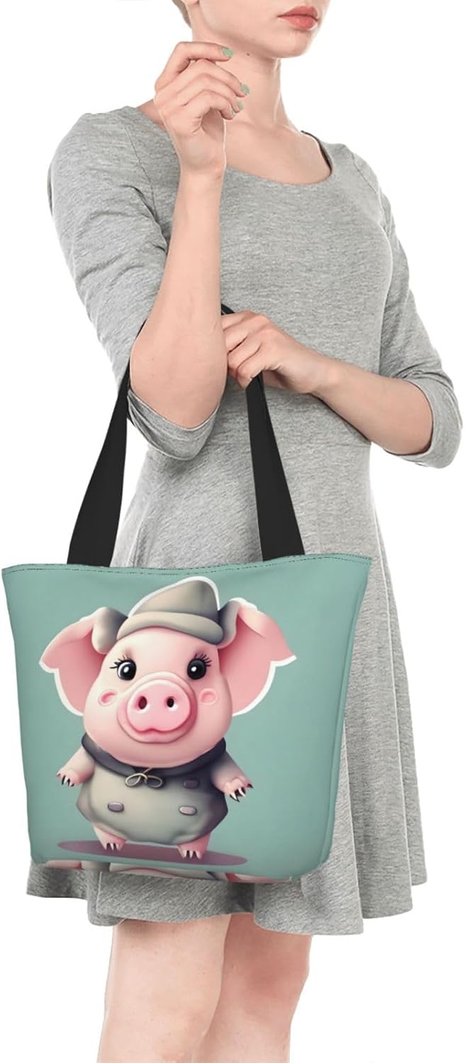 Breaux Lindas bolsas de cerdo, bolsas de mano con estampados, bolsas de compras reutilizables, bolsas de comestibles para mujeres y niñas