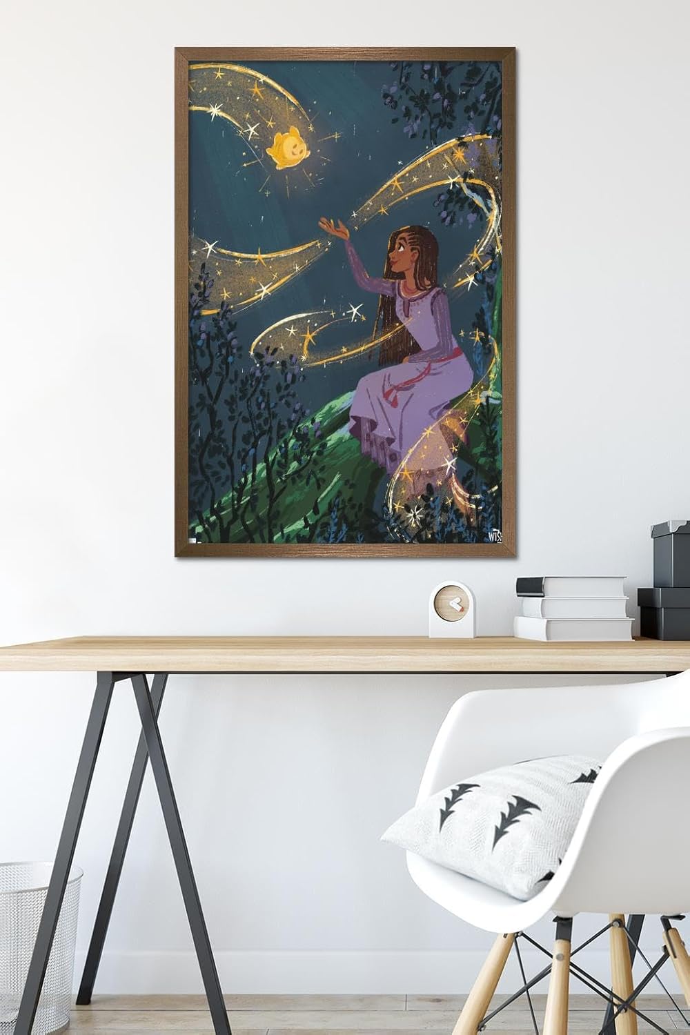 Trends International Disney Wish – Póster de collage 2 (Asha & Star), póster de pared, 22.37 x 34.00 pulgadas, versión enmarcada en bronce