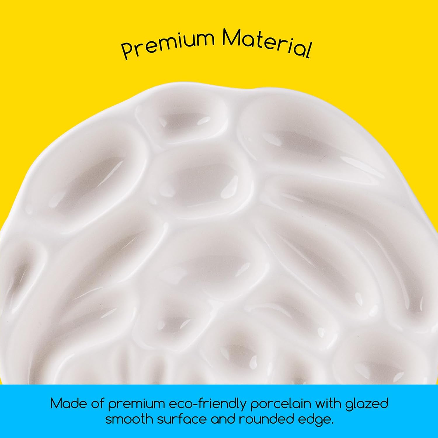 MEEDEN – Paleta de pintura de acuarela de porcelana, diseño de rosa, bandeja para pintar de acuarela de artista, color gouache, 6.0in de diámetro
