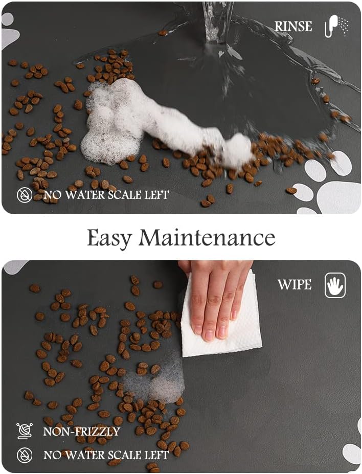 Tapete de alimentación para mascotas, tapete absorbente para alimentos y agua, sin manchas, de secado rápido, dispensador de agua para perros,