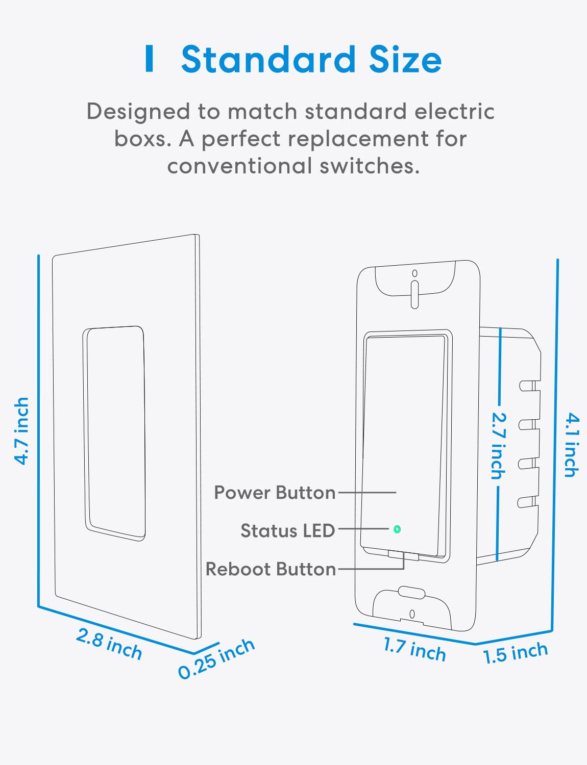 meross Interruptor inteligente de 3 vías, interruptor de luz inteligente compatible con Apple Homekit, Siri, Alexa y SmartThings, interruptor de luz
