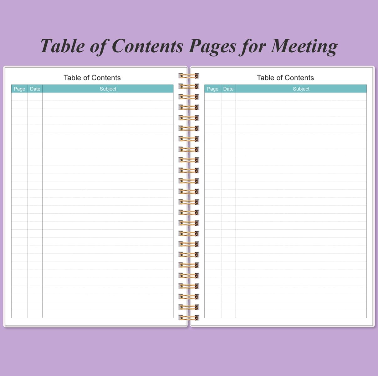Cuaderno de reuniones para el trabajo con artículos de acción, planificador de proyectos en espiral A5 para tomar notas, notas de reuniones de