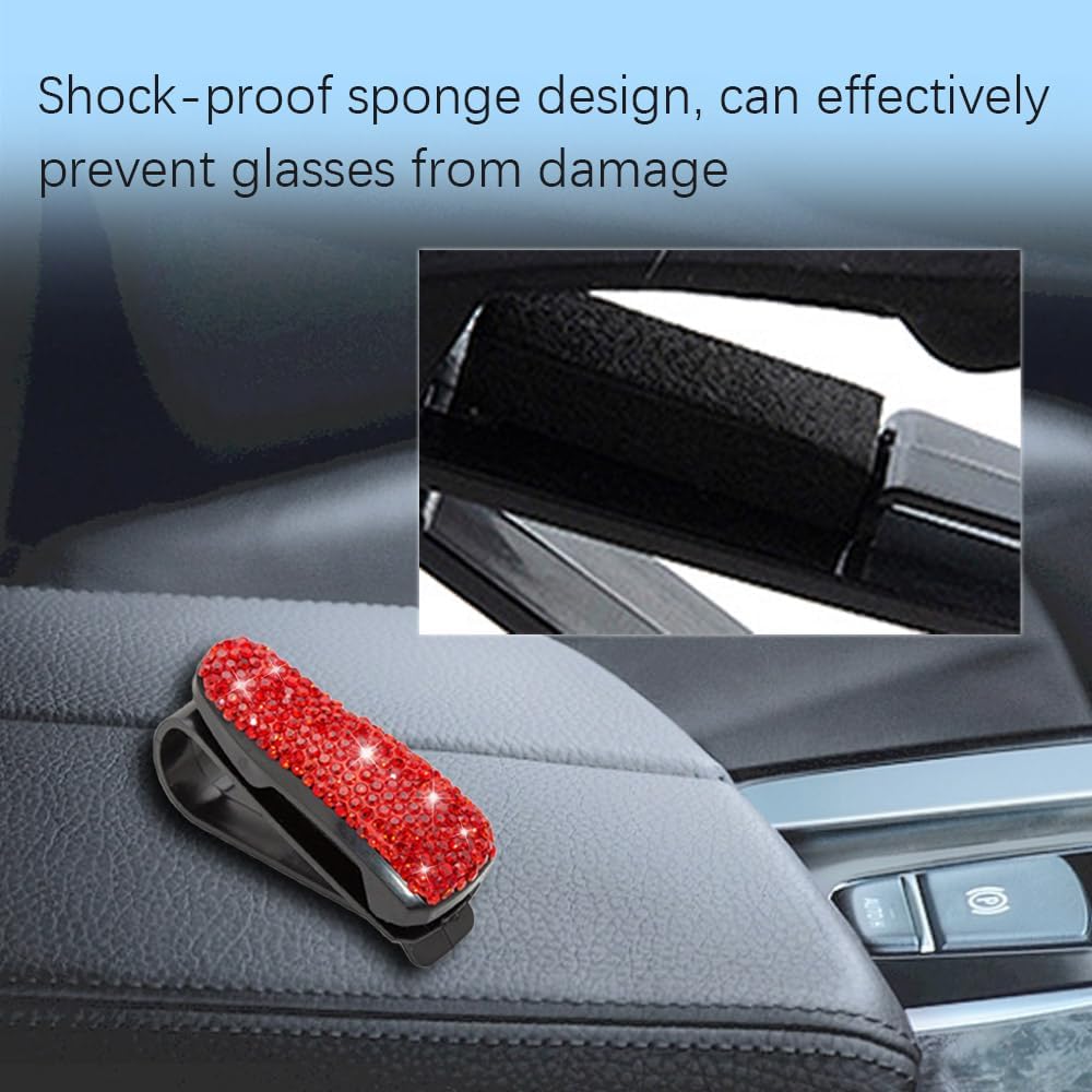 Zufoty 2 soportes para lentes para visera solar de automóvil, soporte para lentes de sol para automóvil, soporte para lentes de sol de automóvil,
