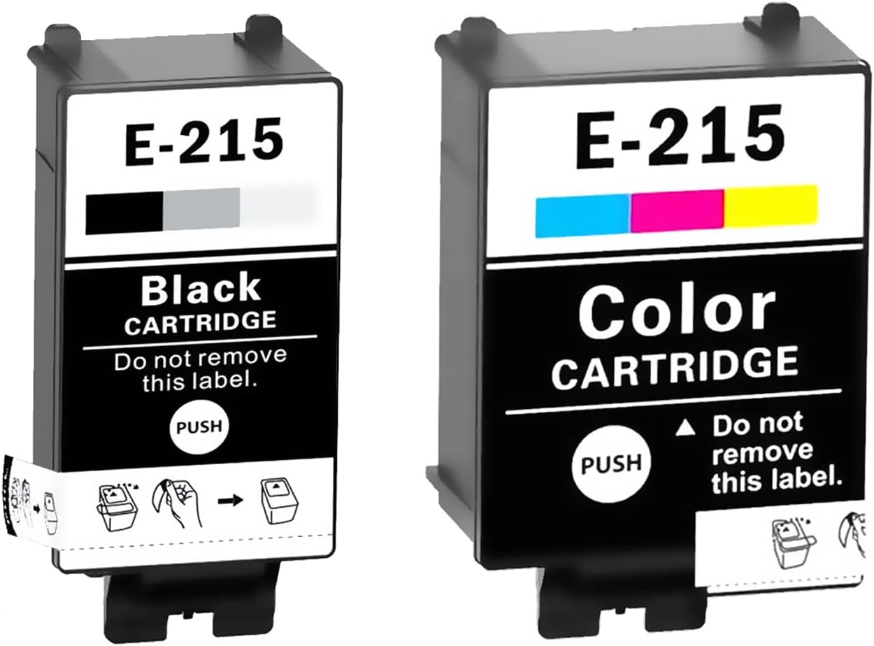 HLPRINT Cartucho de tinta remanufacturado T215 de repuesto para impresoras Workforce WF-100 EC-C110 WF-110 Tinta de pigmento (1 negro 1 color)