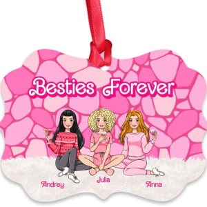 Gossby Adorno personalizado para árbol de Navidad de Besties Forever, regalo de Navidad personalizado para mujeres con diseño, nombre, regalo de Gossby Adorno personalizado para árbol de Navidad de Besties Forever, regalo de Navidad personalizado para mujeres con diseño, nombre, regalo de