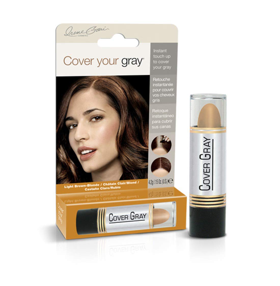 Cubre tu palo de retoque de color de cabello gris – Marrón clarorubio