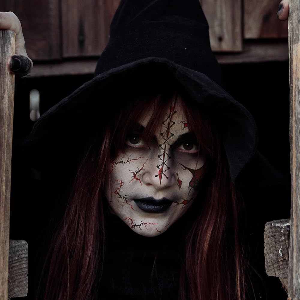 Tatuajes temporales de Halloween, Día de los Muertos, calcomanías de tatuaje de ojos sangrientos, 10 hojas de tatuajes falsos para decoración de