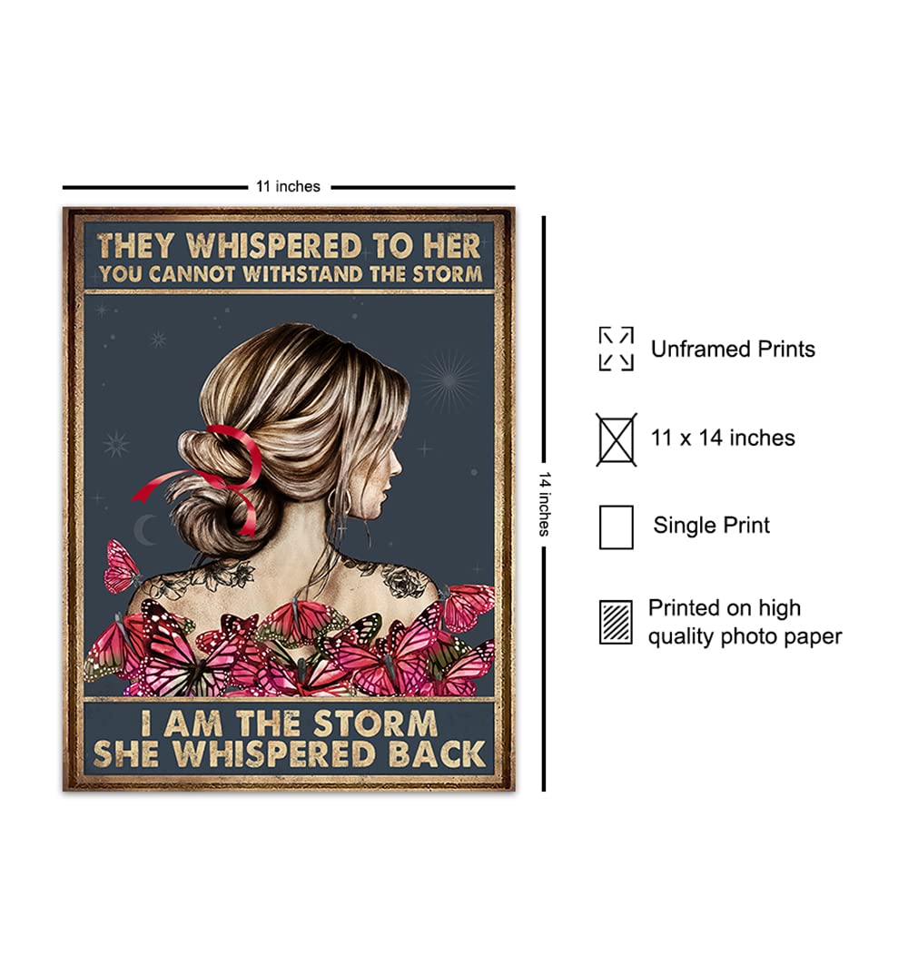 Inspirational Wall Art & Decor -LARGE 11×14- They Whispered to Her You Cannot Withstand The Storm Decor – She Whispered Back I Am The Storm – Boho
