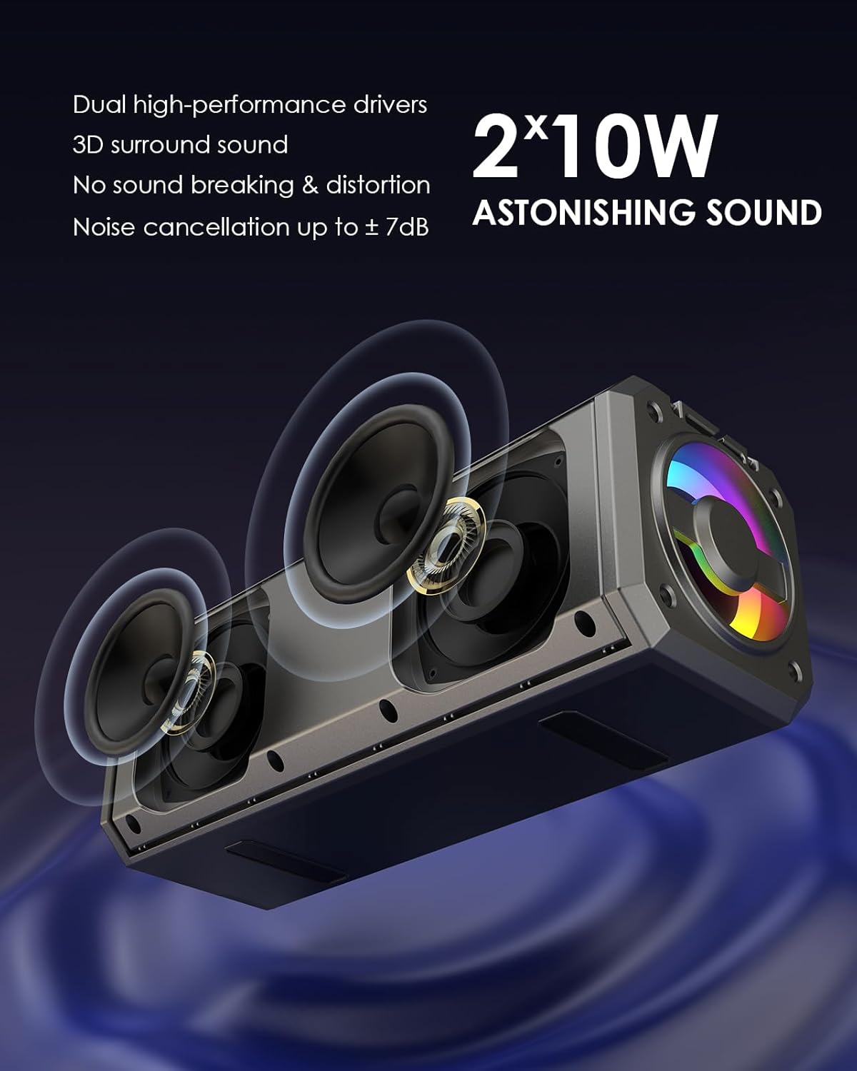 Máquina de karaoke para adultosniños con 2 micrófonos inalámbricos UHF, XIZJ 4000mAh altavoz portátil Bluetooth de karaoke con correaluces RGB,