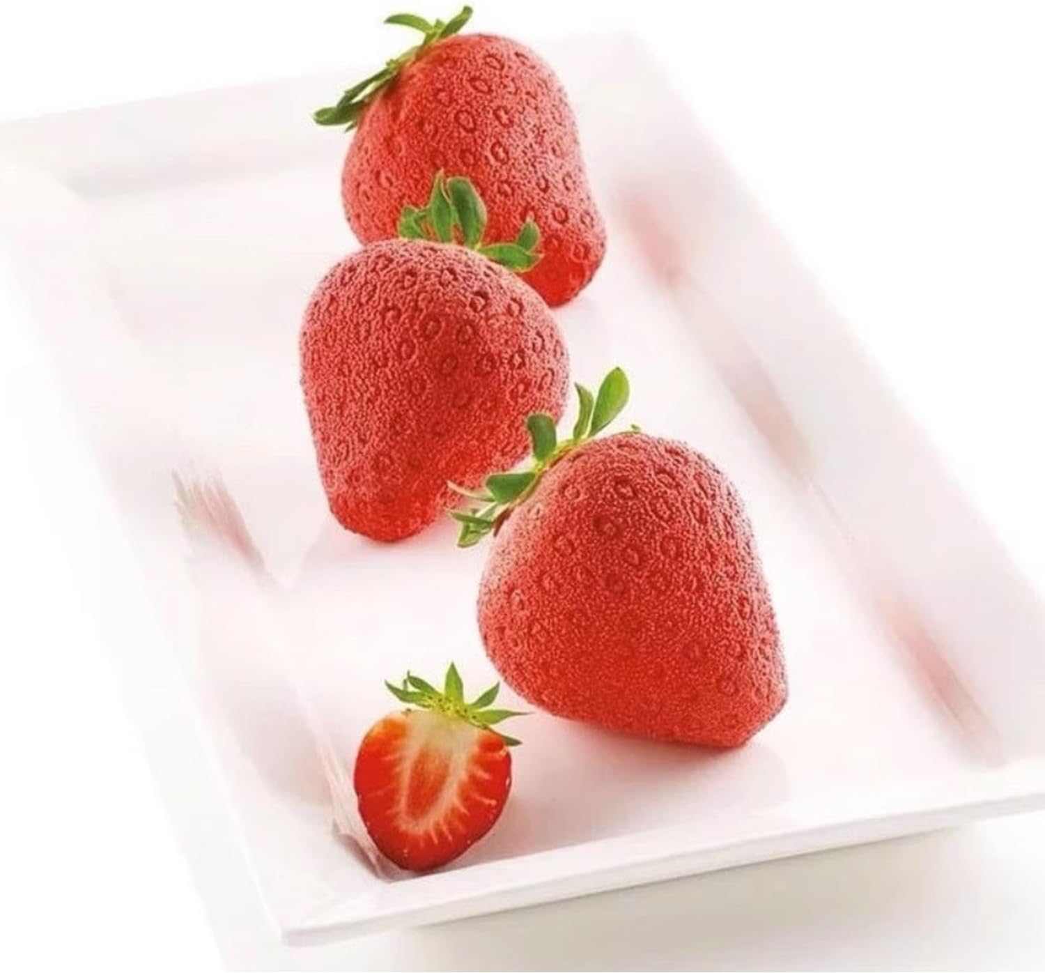 Molde de mousse de fresa,Moldes de pastel de frutas 3D,Molde de silicona para hornear para mousse casero Chocolate Candy Muffin Fondant Herramientas