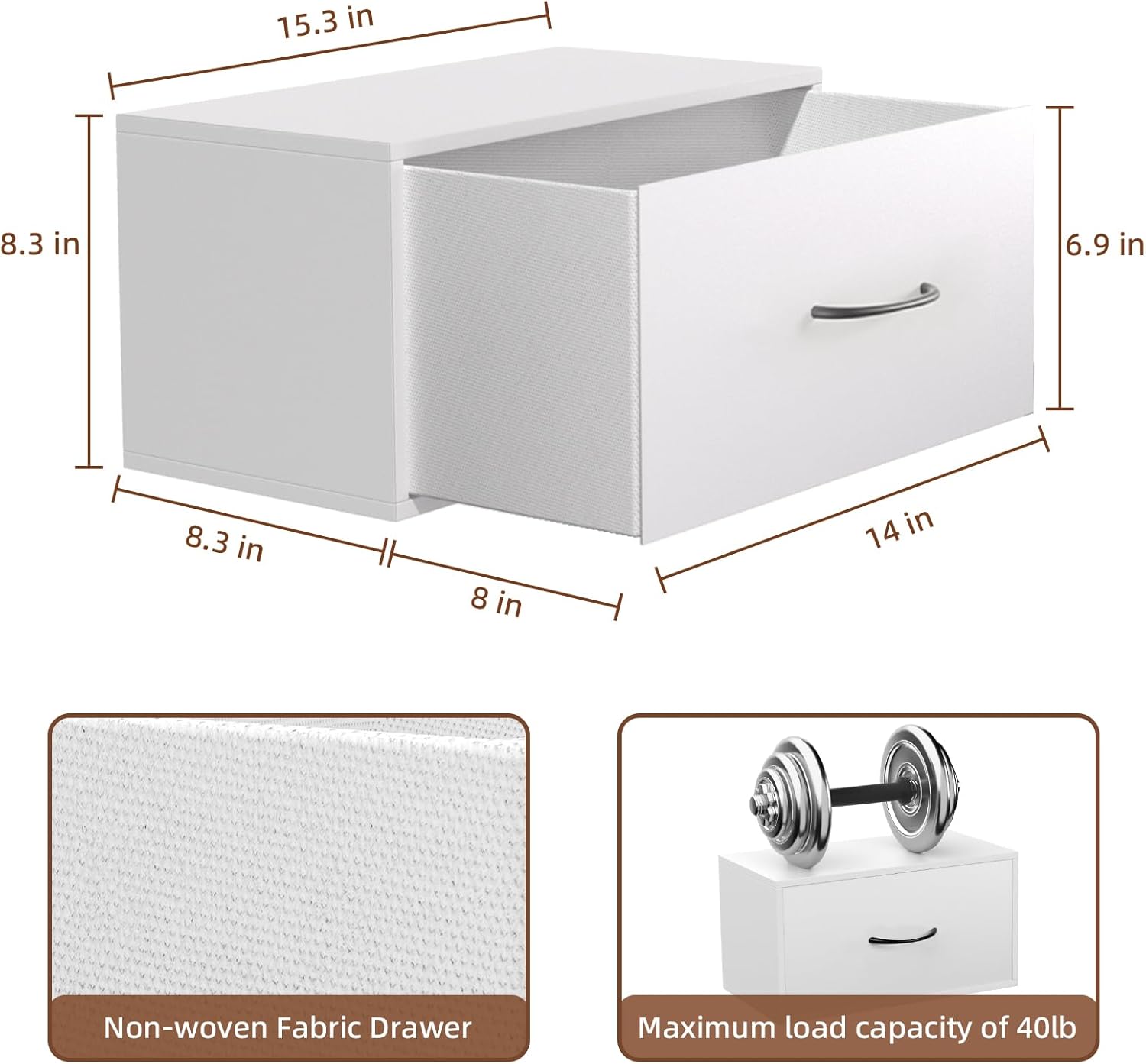 Mesita de noche flotante con cajón, estante de noche montado en la pared, mesa auxiliar de cama blancamesita de noche con cajón, estantes de pared