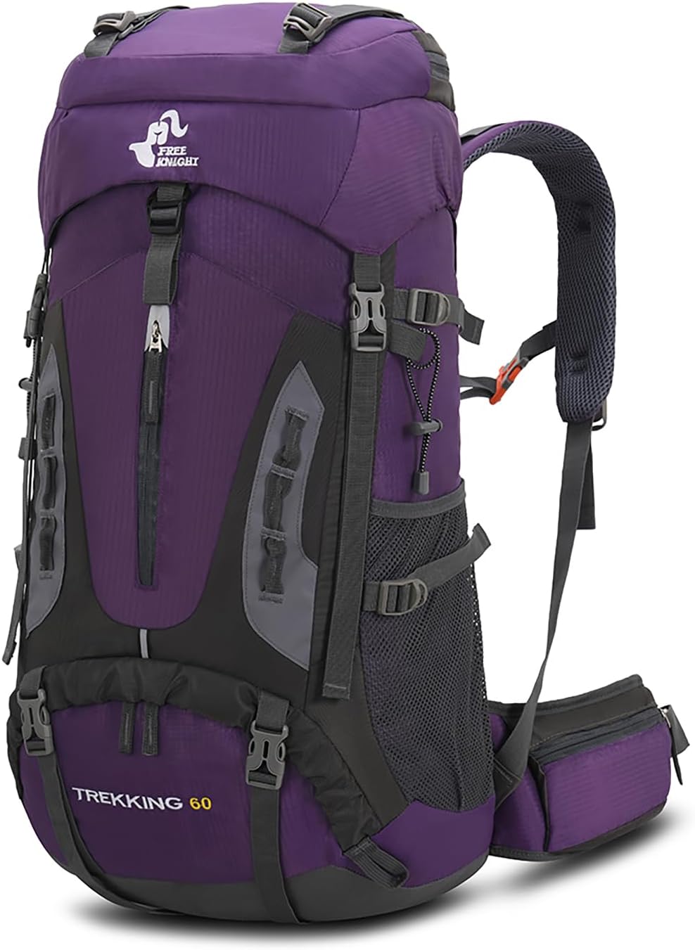 Bseash 60L senderismo camping mochila con cubierta de lluvia, impermeable gran capacidad al aire libre deporte viaje mochila escalada turismo,