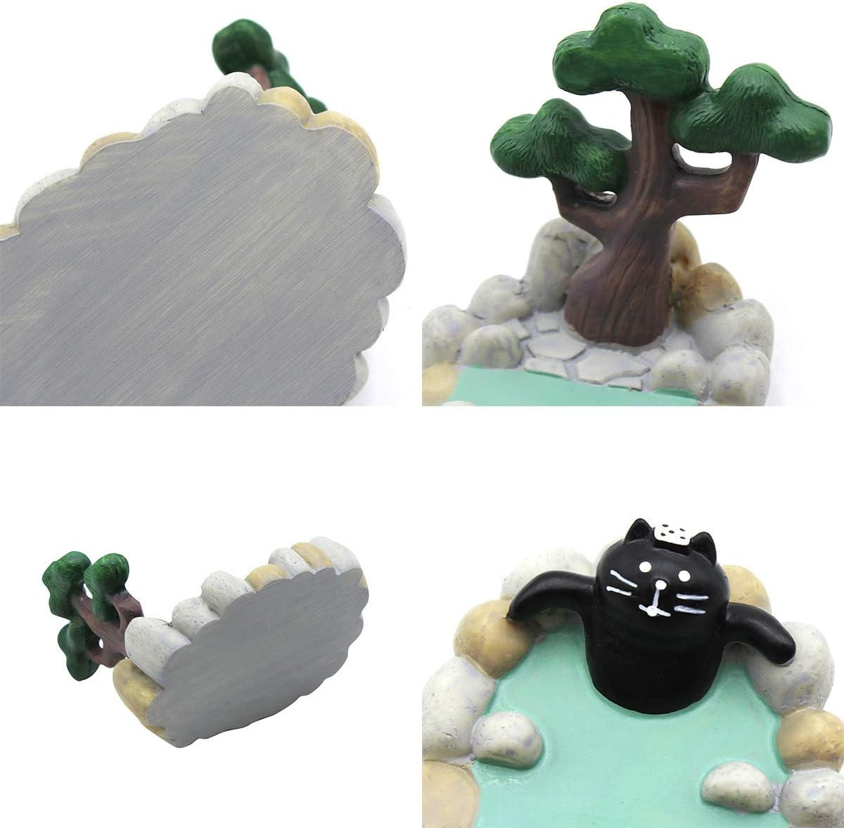 Soporte para teléfono celular de escritorio, aguas termales, con lindo gato relajado para oficina, manos libres, ornamento para el hogar