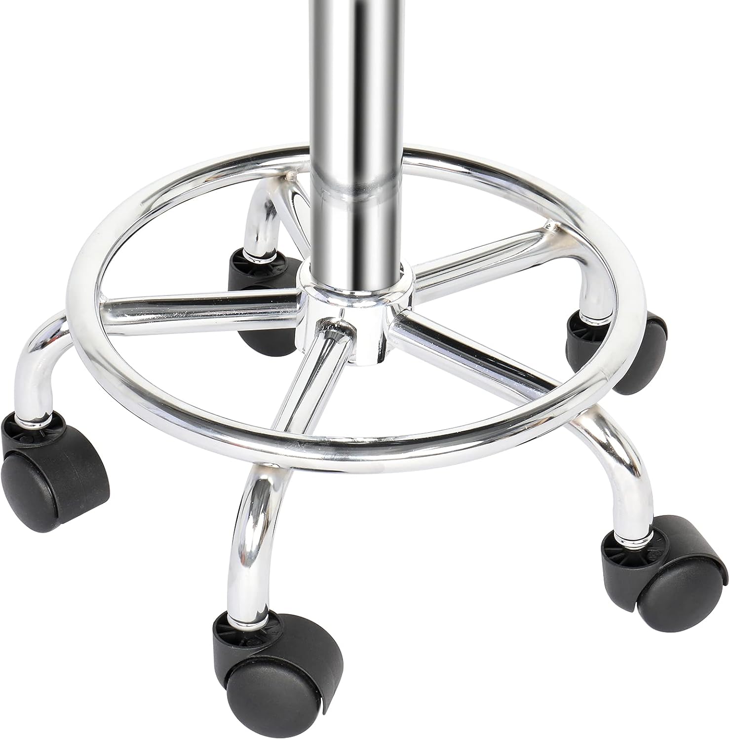 QXDRAGON Taburete de bar redondo de altura ajustable, taburetes de bar modernos, silla de bar giratoria de 360 de piel sintética sin brazos con