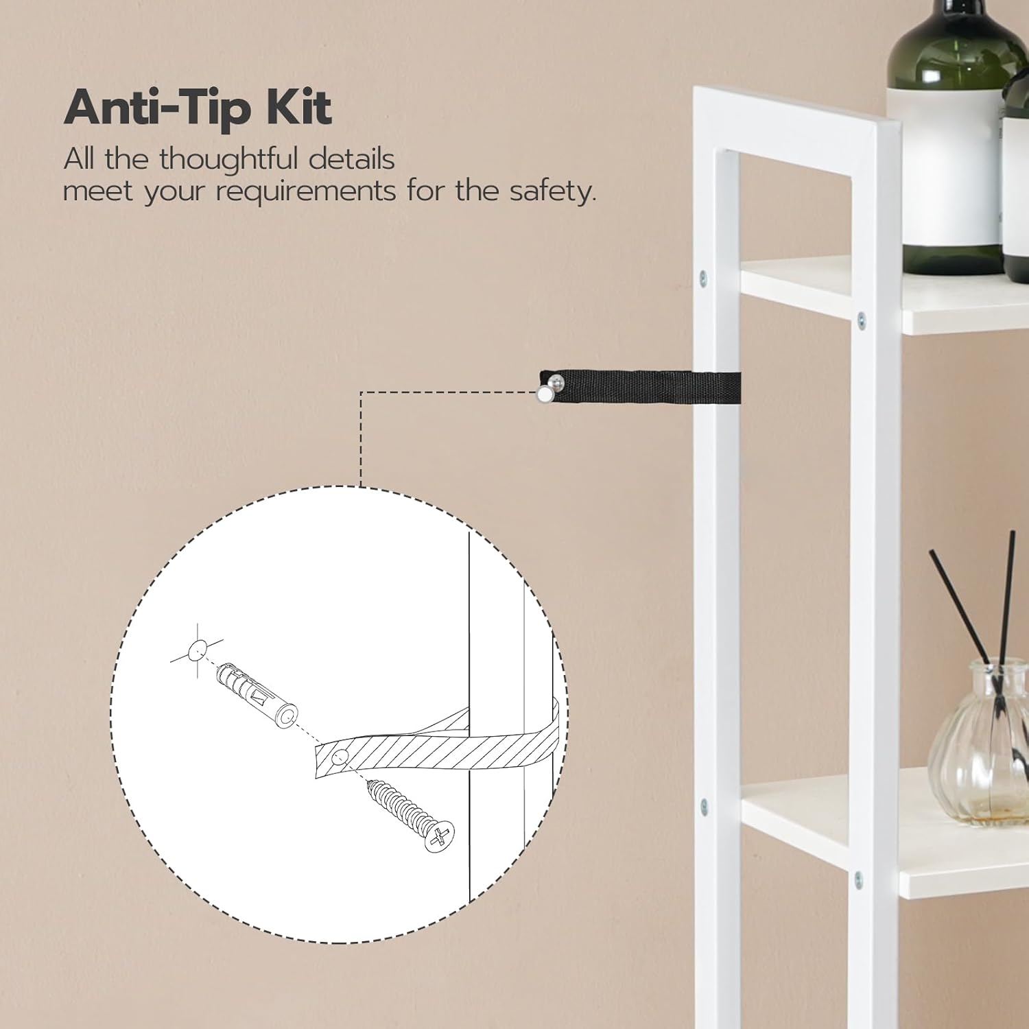 HOOBRO Almacenamiento sobre el inodoro, organizador de baño moderno de 3 niveles, ahorro de espacio de baño con estantes multifuncionales, estante