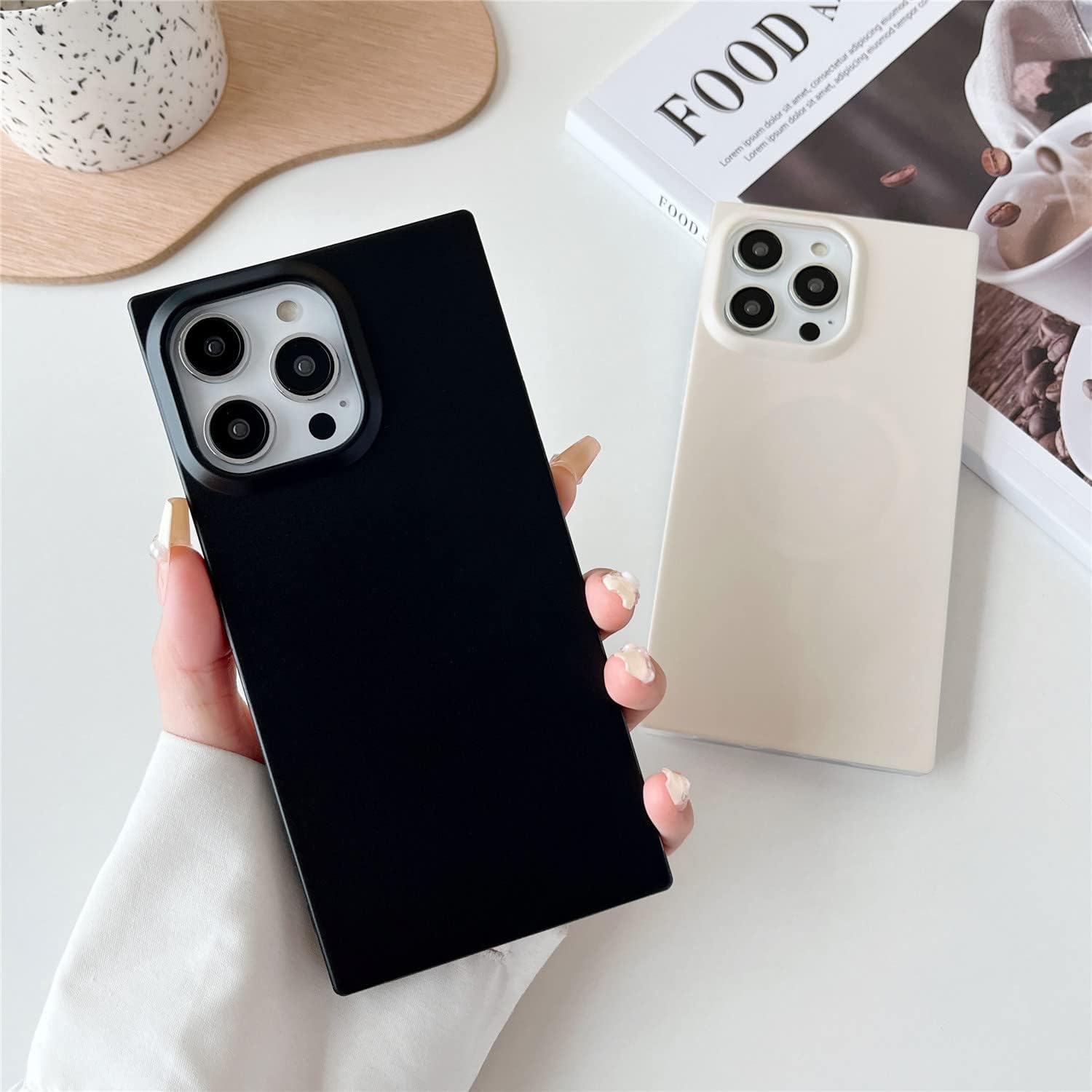 Cocomii Funda cuadrada compatible con iPhone 11 Pro Max, lujosa, delgada, mate, color sólido, neutros atemporales, resistente a las huellas