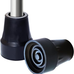 Puntas de muletas, paquete de 2 puntas de muletas antideslizantes de 78 pulgadas, puntas de muleta de goma de repuesto, color negro Puntas de muletas, paquete de 2 puntas de muletas antideslizantes de 78 pulgadas, puntas de muleta de goma de repuesto, color negro