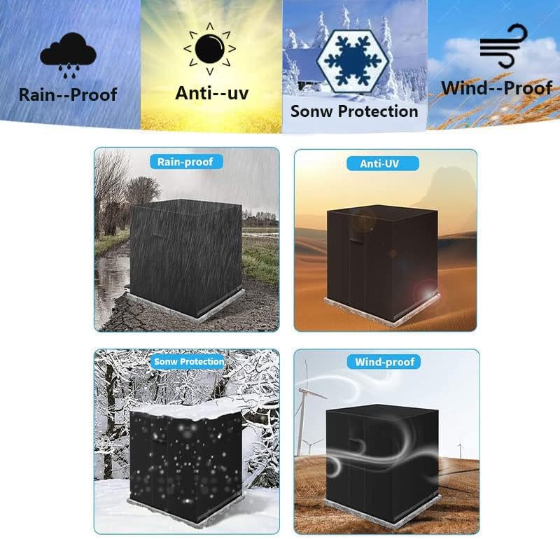 YOUHO Cubierta de aire acondicionado para unidades exteriores, cubierta de CA duradera, tela resistente al agua, diseño resistente al viento,