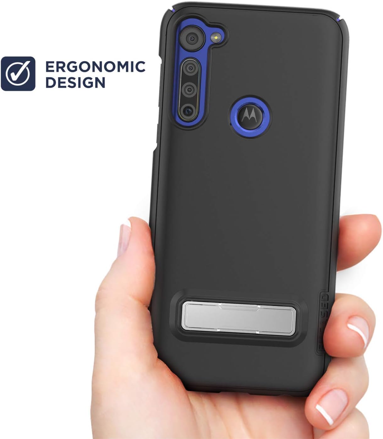 Moto G Stylus 2020 – Funda para Motorola G Power con función atril (función atril), color negro (Moto G Stylus)