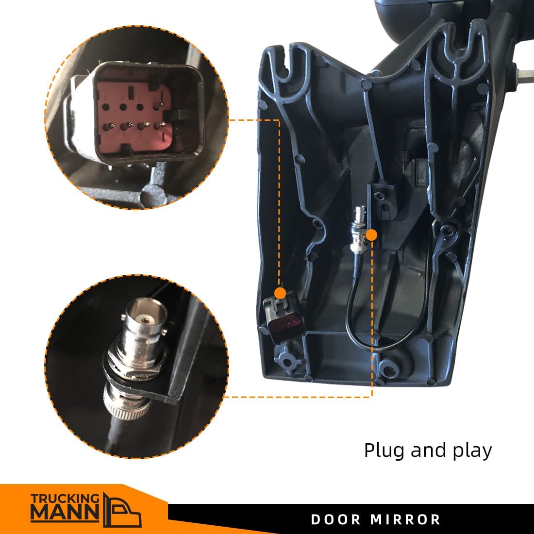 Espejo lateral de repuesto para Kenworth T680 T880 W990 con cubierta negra, lado derecho del pasajero para 2014 2015 2016 2017 2018 2019 2020 2021