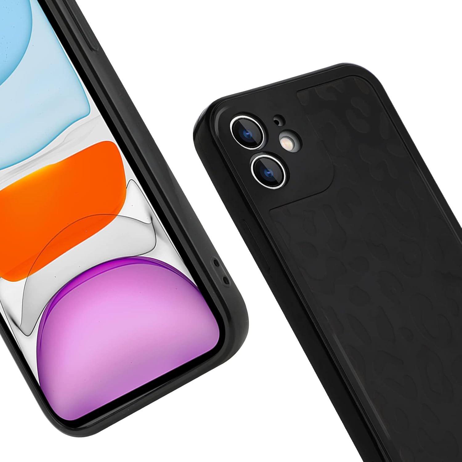 SAKUULO Funda compatible con iPhone 11, diseño de leopardo negro, funda suave para teléfono, a prueba de golpes, funda protectora completa de la