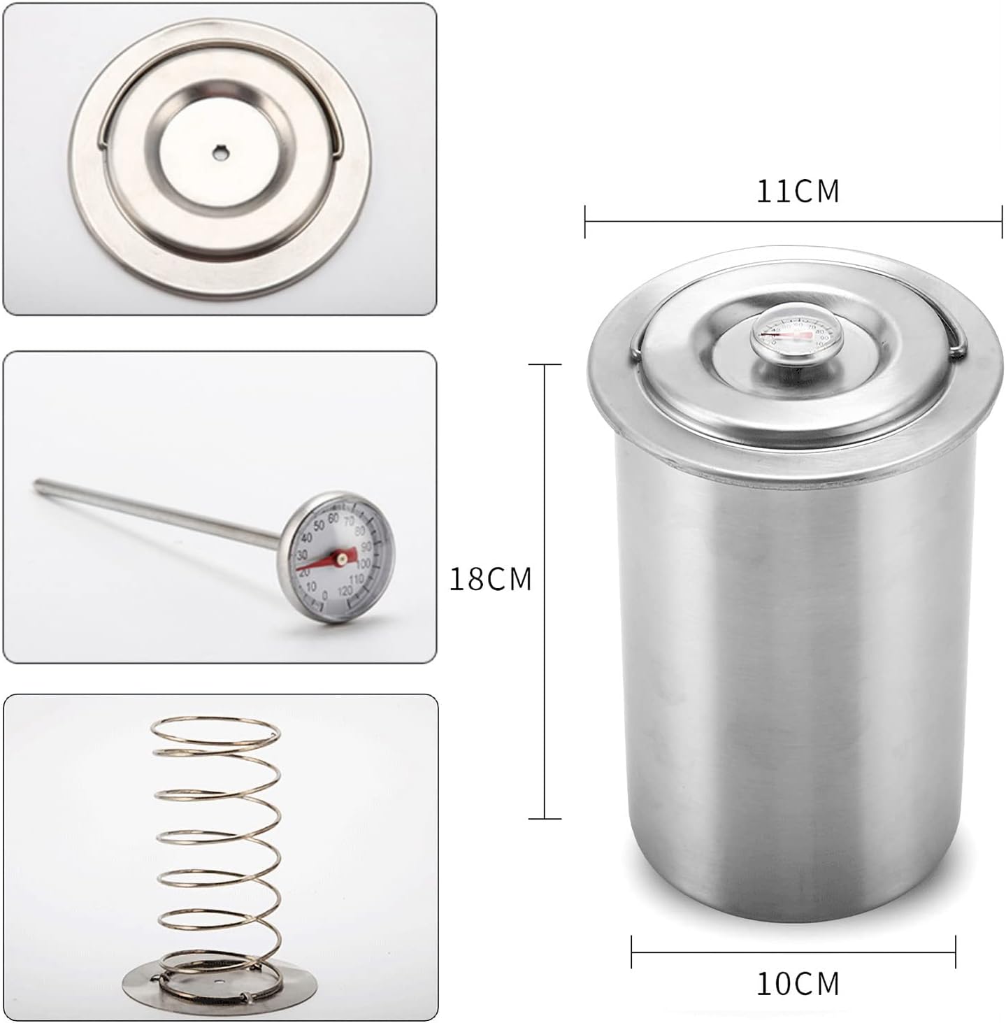 RoseFlower Máquina de prensa de carne de jamón de acero inoxidable para hacer carne casera saludable para delicatessen  Cocina, tocino, sándwich,