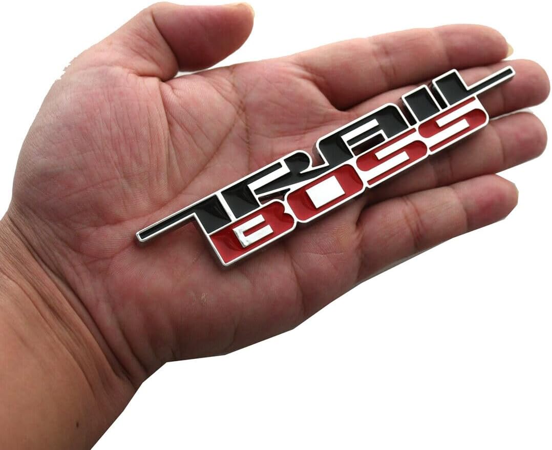 Emblema de Trail Boss 2019-2024 Placa de identificación 3D de repuesto para Silverado 1500 2500 HD (cromado)