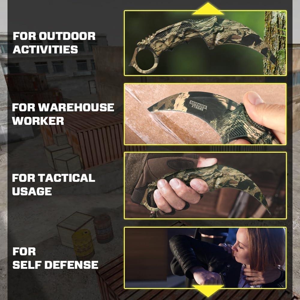 Cuchillo Karambit  Cuchillo de hoja fija  Cuchillos Karambit  Cuchillos CSGO Raptor Claw  El mejor Carambit de combate para caza, camping,