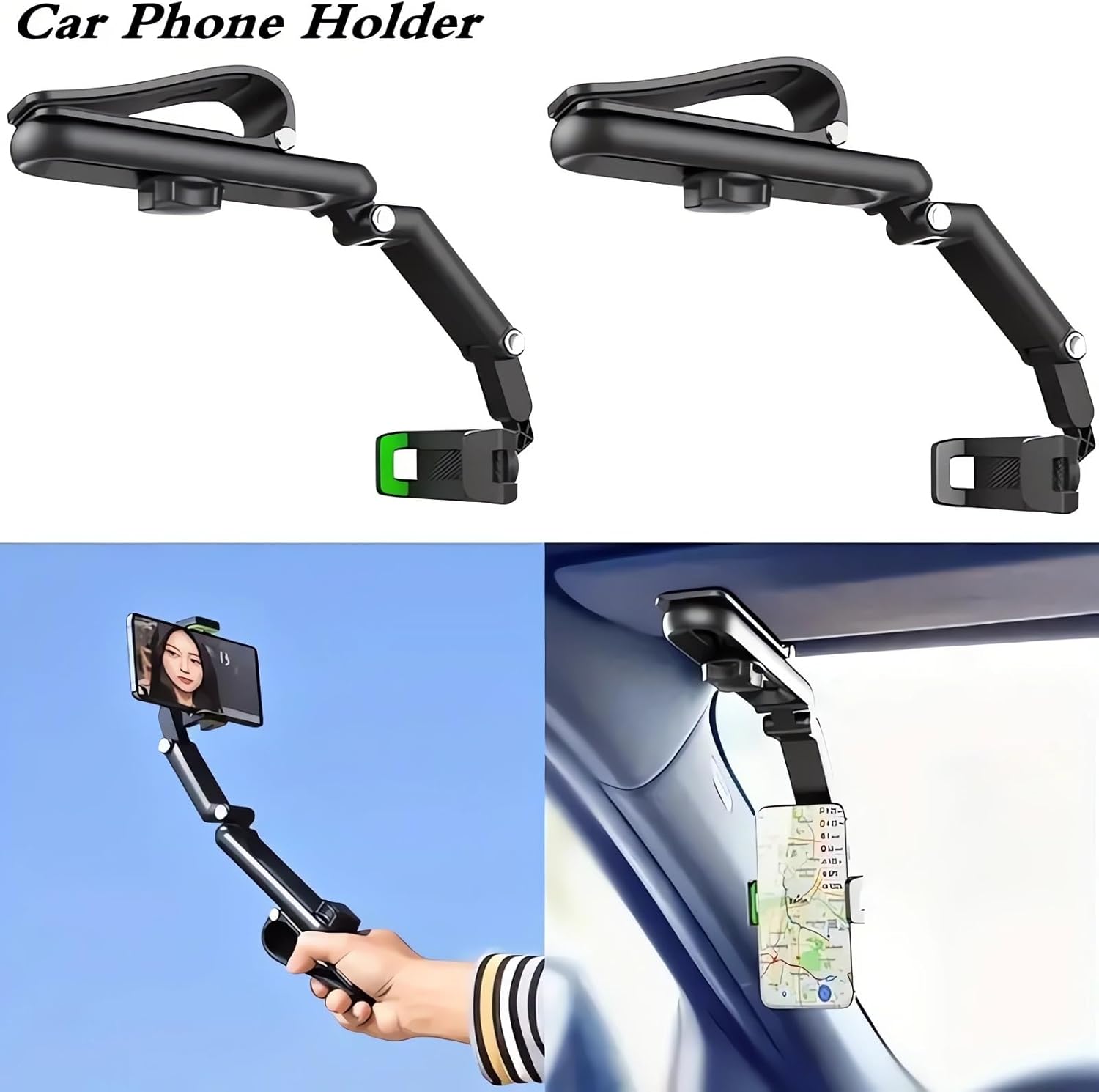 Soporte para teléfono de coche  360 grados giratorio y ajustable, compatible con todos los teléfonos inteligentes, elegante y práctico