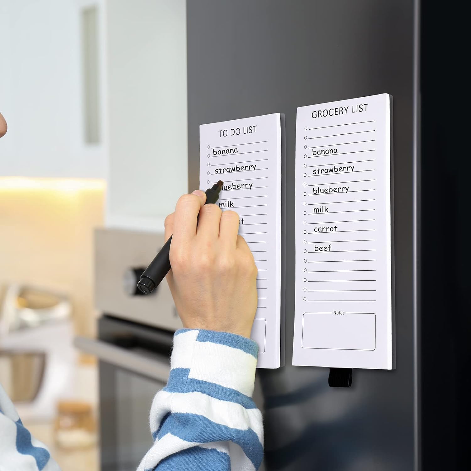 2 bloc de notas de lista de tareas, bloc de notas magnético para refrigerador divertido bloc de notas para refrigerador lista de comestibles con