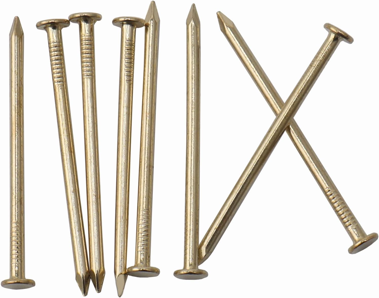 450 clavos dorados para colgar, chapados en latón de 1-14 pulgadas × 16 Ga, para colgar cuadros, uñas de cabeza plana, uñas de madera, uñas para