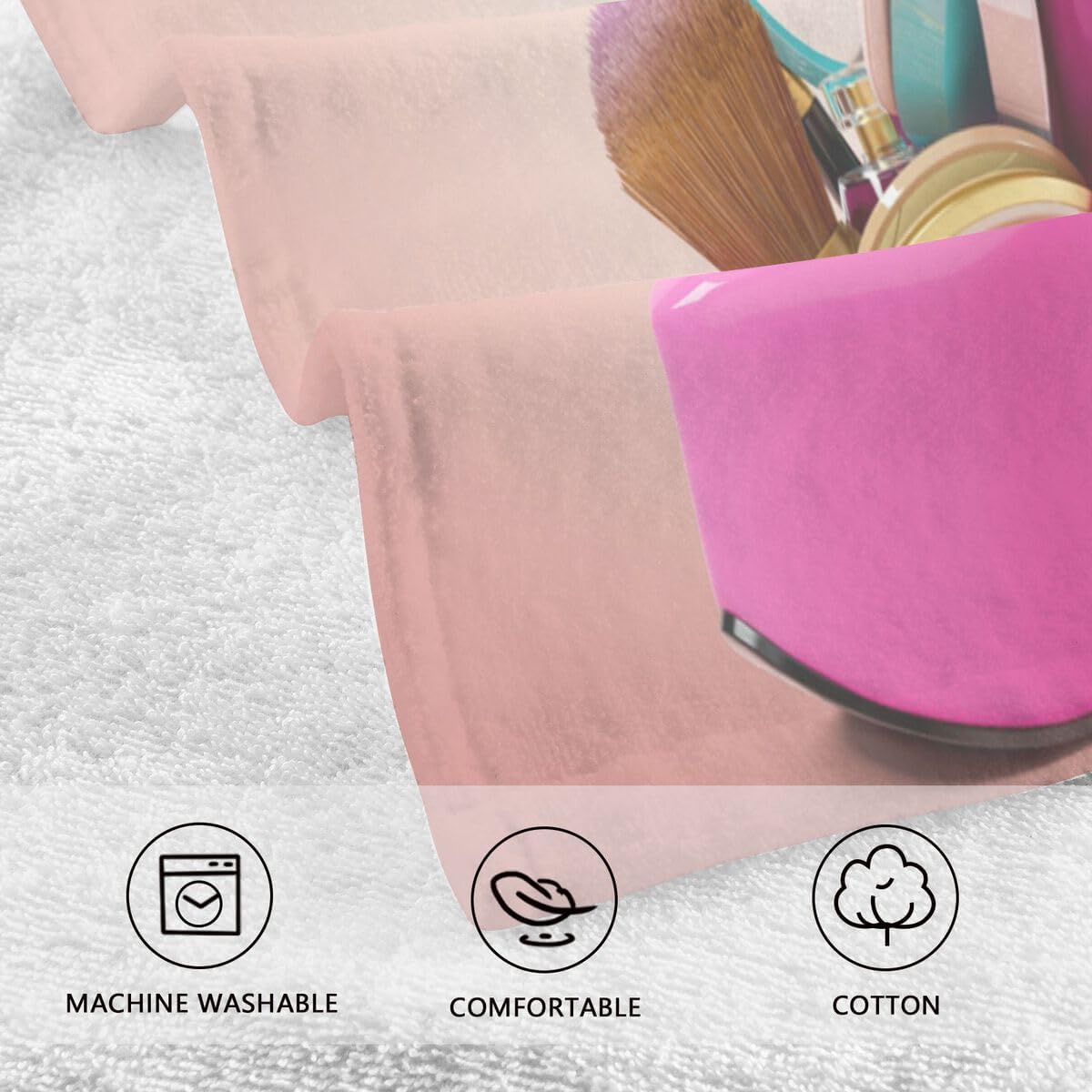 Nander Juego de 2 toallas de algodón de tacón alto, toallas de baño de secado rápido, toallas de mano suaves y transpirables para cocina, baño,