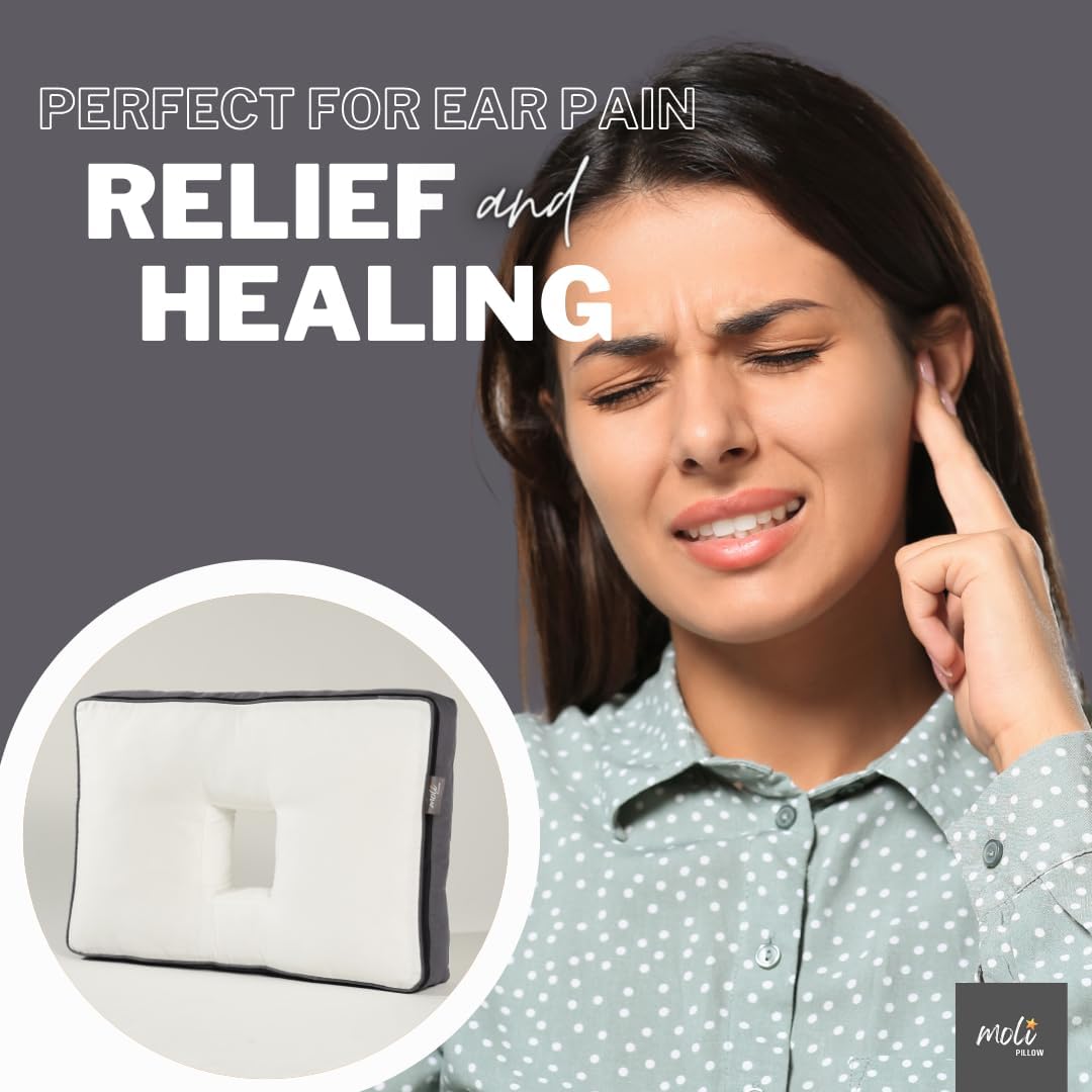 Almohada de perforación de oreja para personas que duermen de lado  Almohada de oreja con orificio para dona para CNH, tinnitus o infección de oído