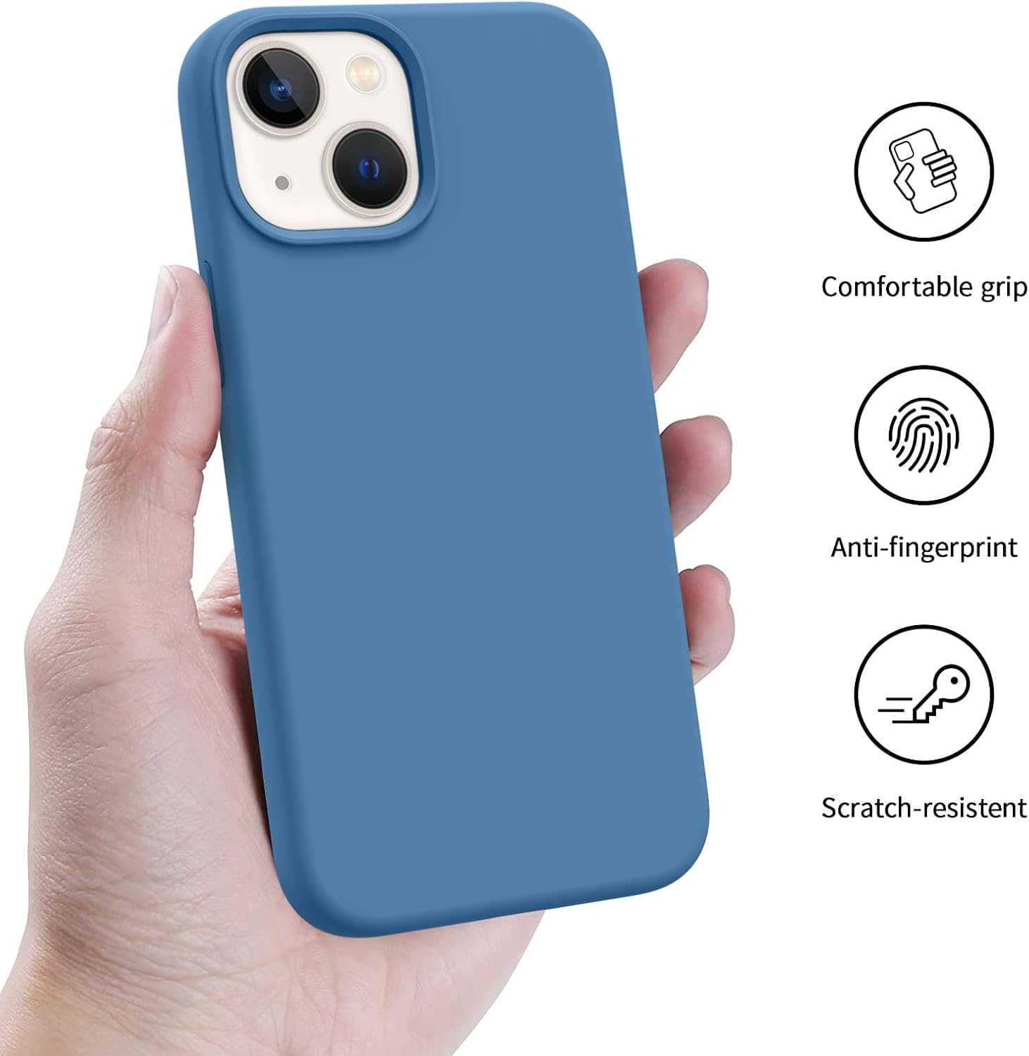 AOTESIER Funda para iPhone 13 Mini, protección militar a prueba de golpes, funda de silicona líquida con forro de microfibra suave antiarañazos,