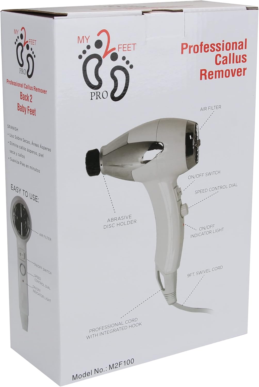 My2Feet – Removedor eléctrico profesional de callos+discos de repuesto, color blanco